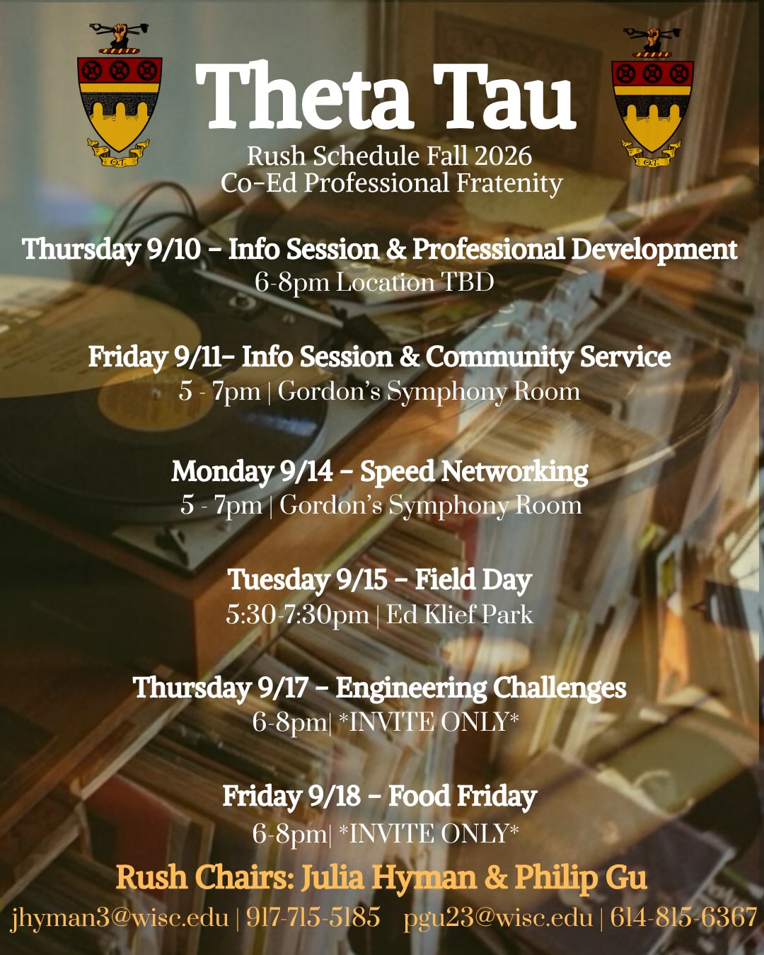 Rush Theta Tau Schedule